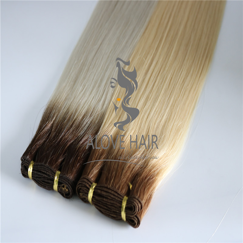 Best ombre color hand tied human hair extensions manufacturer